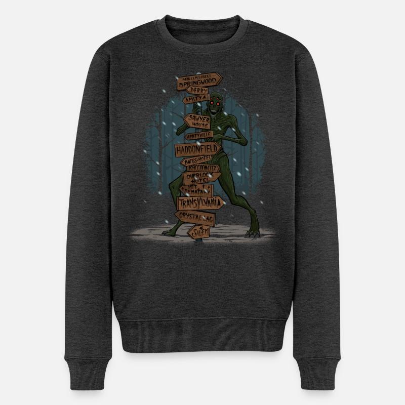 Böse Orte - Männer Premium Bio Pullover - Anthrazit meliert