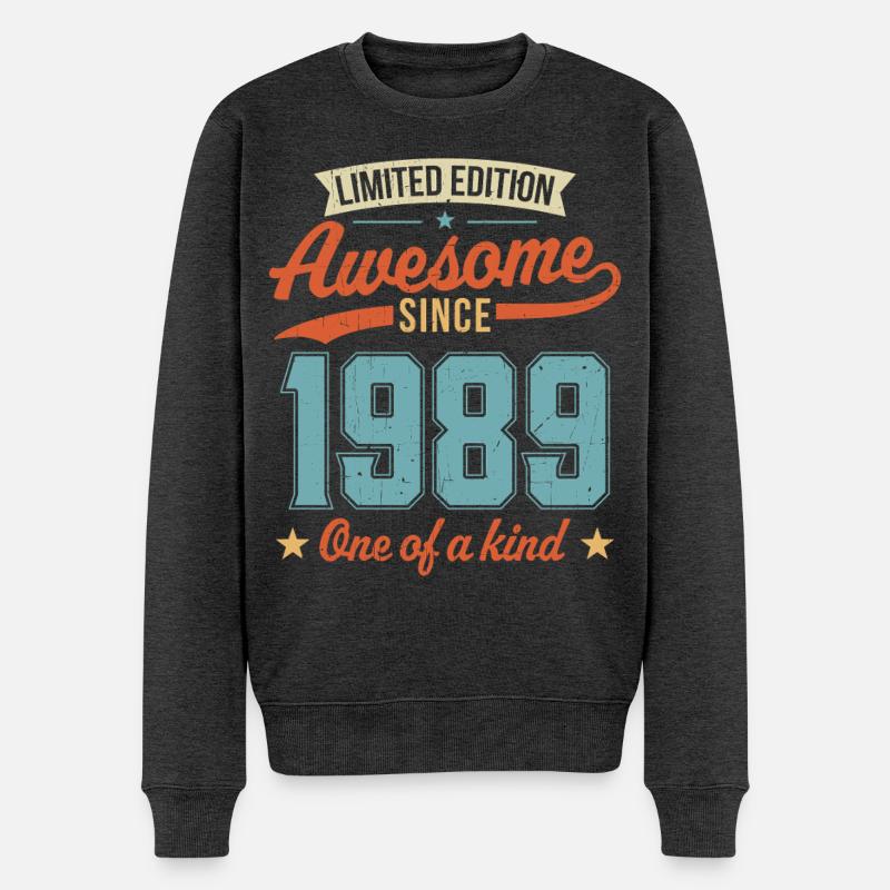 Genial seit 1989 - Männer Premium Bio Pullover - Anthrazit meliert