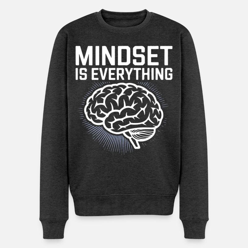 Mindset Ist Alles - Männer Premium Bio Pullover - Anthrazit meliert