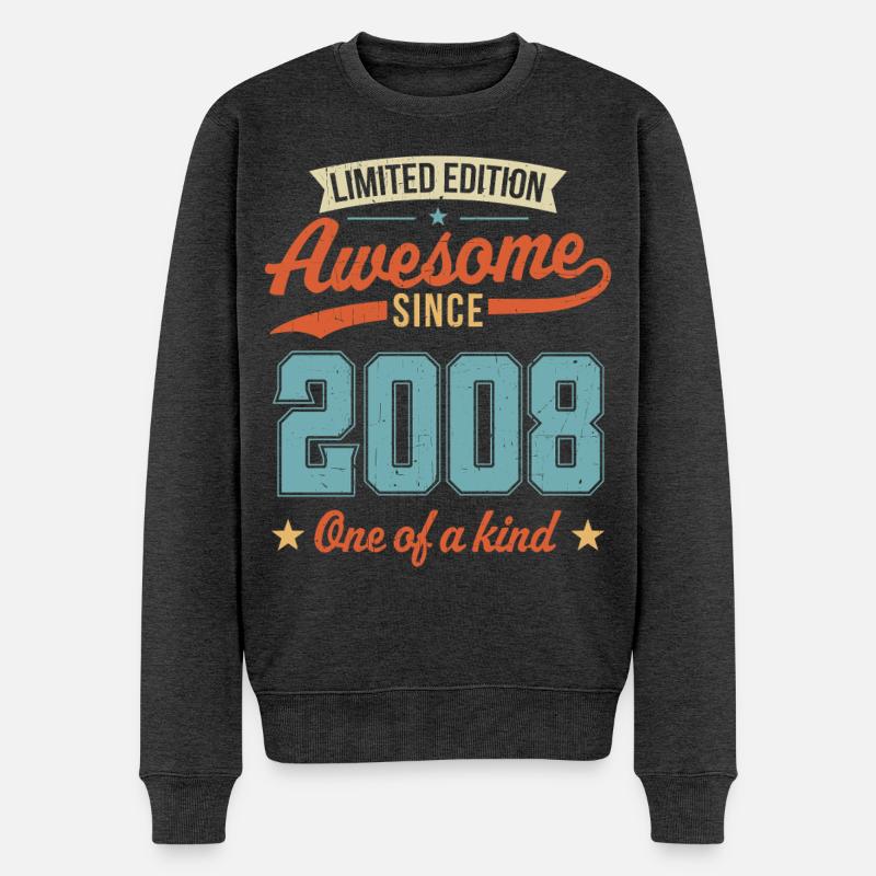 Genial seit 2008 - Männer Premium Bio Pullover - Anthrazit meliert