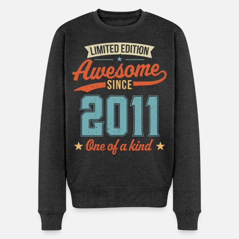 Genial seit 2011 - Männer Premium Bio Pullover - Anthrazit meliert
