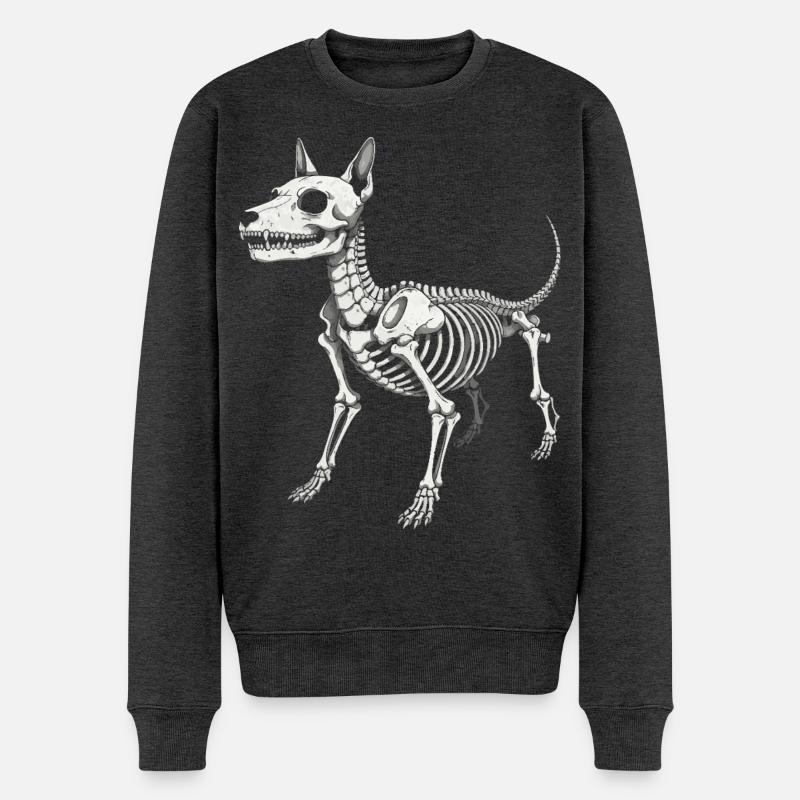 Anatomie des Skeletthundes Druck - Männer Premium Bio Pullover - Anthrazit meliert