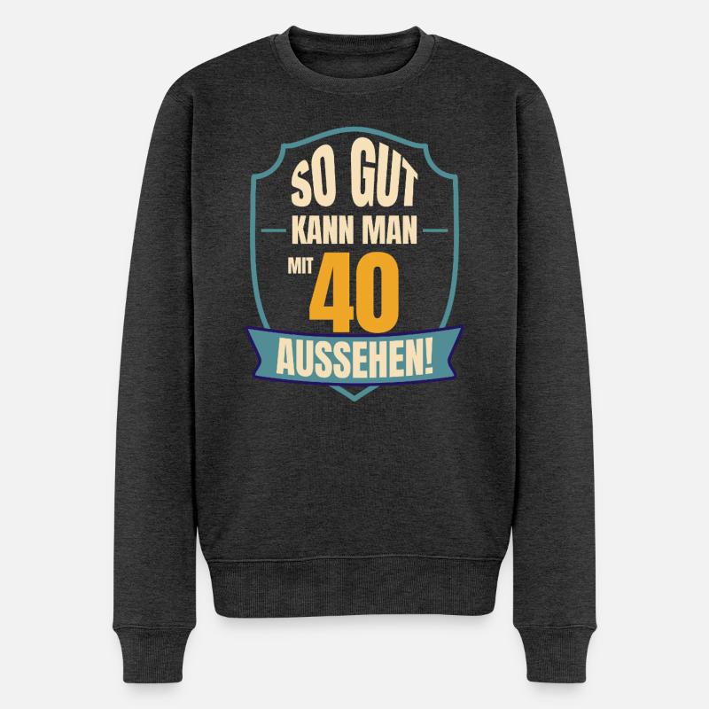 So gut kann man mit 40 aussehen - Männer Premium Bio Pullover - Anthrazit meliert