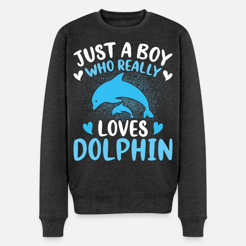 Delfin - Männer Premium Bio Pullover - Anthrazit meliert