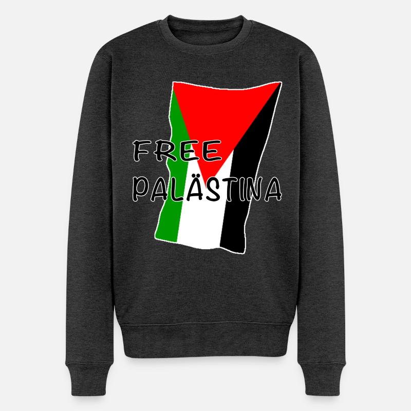 FreiePalästina Flagge Design - Männer Premium Bio Pullover - Anthrazit meliert