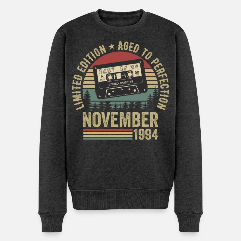 November 1994 - Männer Premium Bio Pullover - Anthrazit meliert