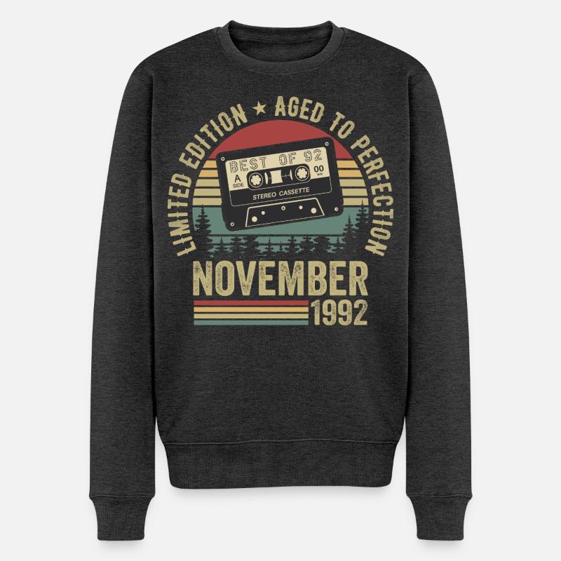 November 1992 - Männer Premium Bio Pullover - Anthrazit meliert