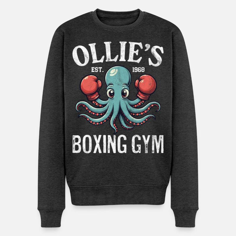 Ollies Boxhalle - Männer Premium Bio Pullover - Anthrazit meliert