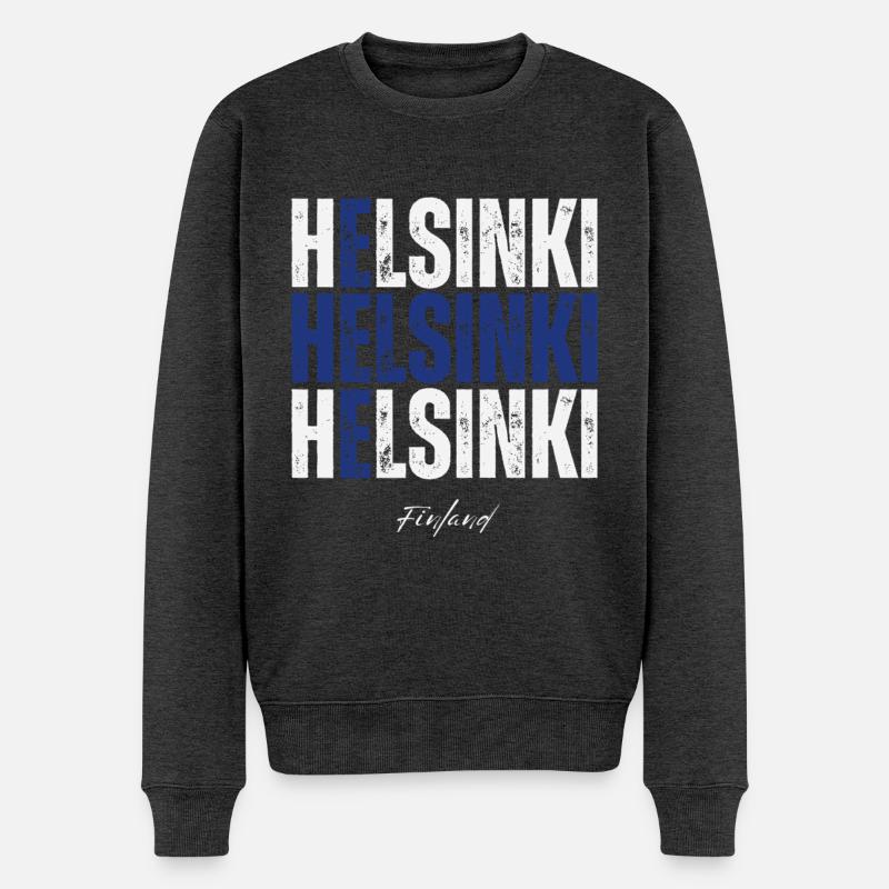 Helsinki Finnland, eine Erinnerung an Helsinki - Männer Premium Bio Pullover - Anthrazit meliert