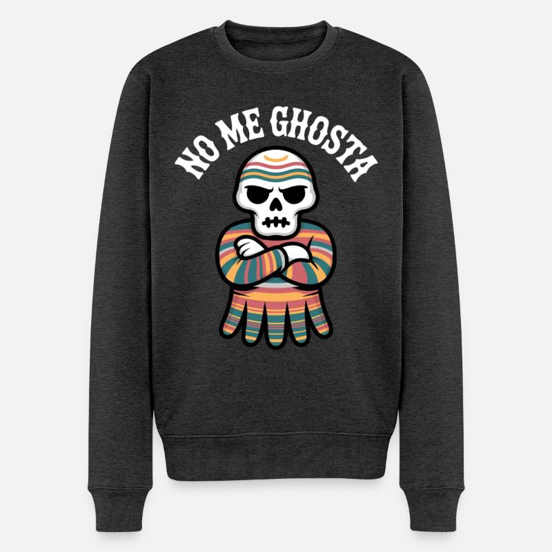 No Me Gusta Calavera Poncho - Pull Premium bio Homme - anthracite chiné