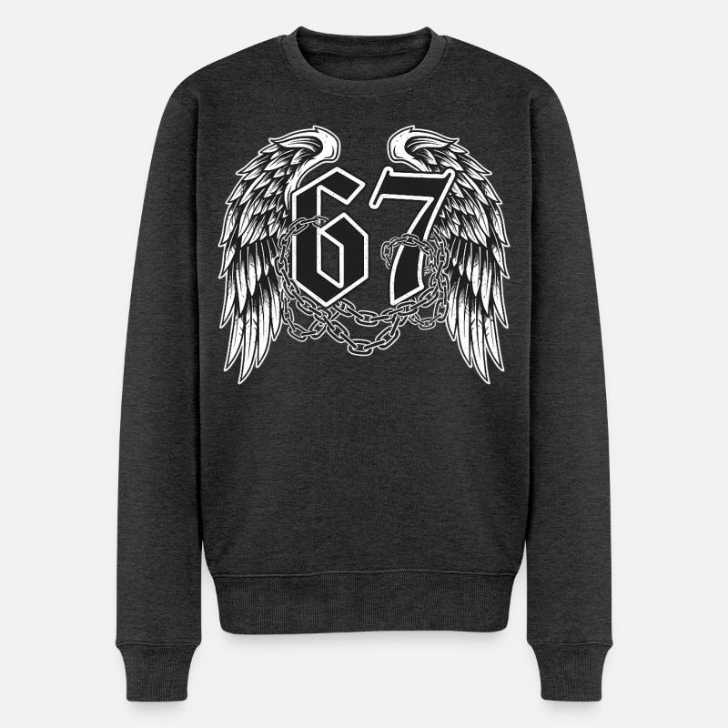 Flügelkette66 Symbolik - Männer Premium Bio Pullover - Anthrazit meliert