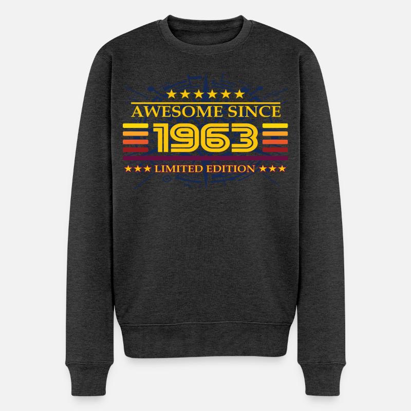 Awesome since 1963 Limited Edition - Männer Premium Bio Pullover - Anthrazit meliert
