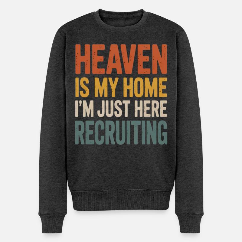 Himmel ist mein Zuhause Recruiting - Männer Premium Bio Pullover - Anthrazit meliert