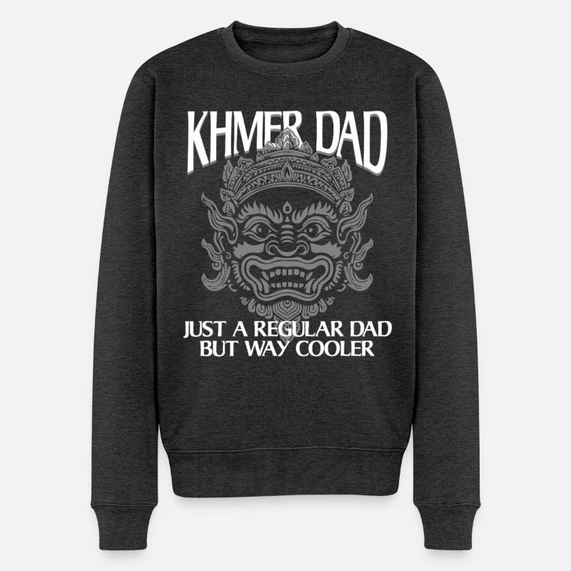 Kambodscha Kambodschaner Khmer Dad - Männer Premium Bio Pullover - Anthrazit meliert