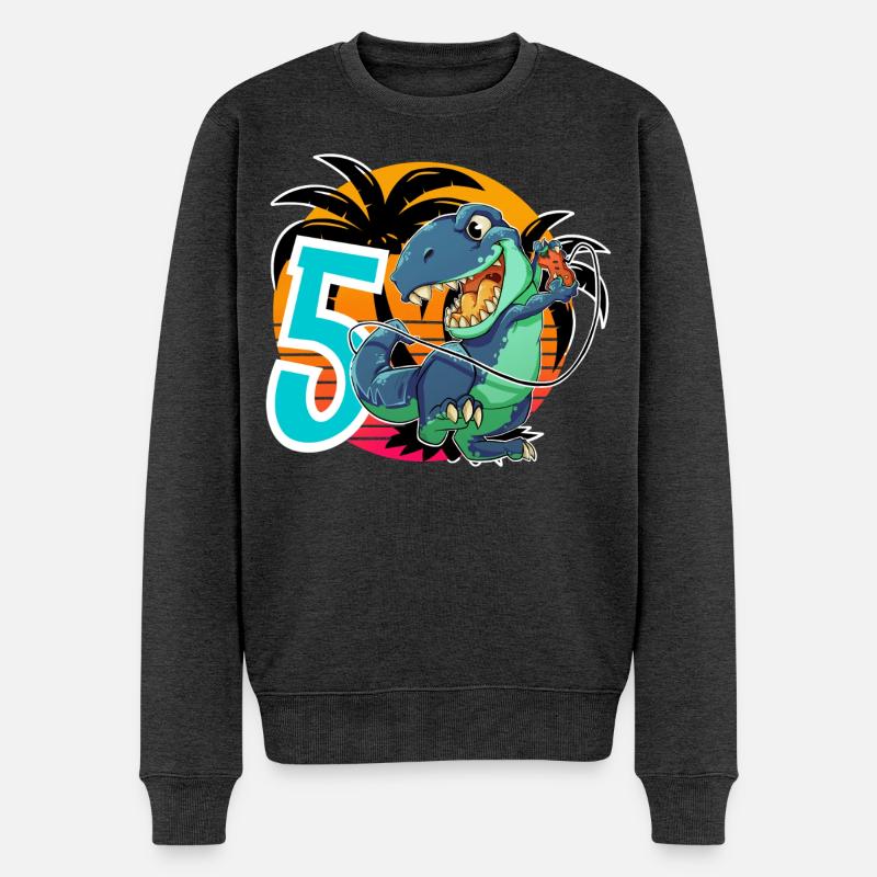 5 T Rex - Pull Premium bio Homme - anthracite chiné
