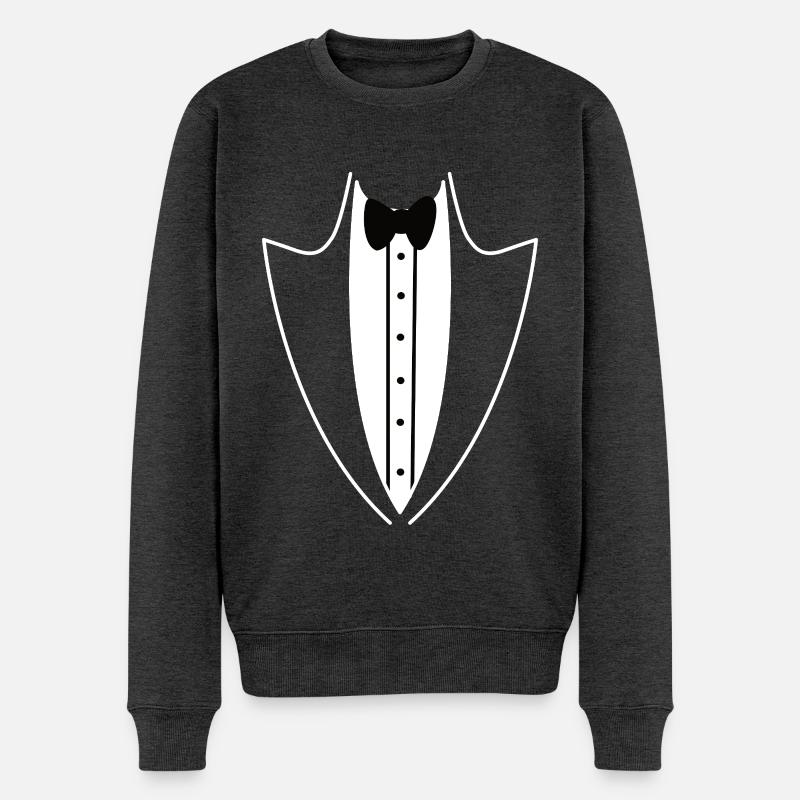 Anzug Smoking lustiger Frack - Männer Premium Bio Pullover - Anthrazit meliert