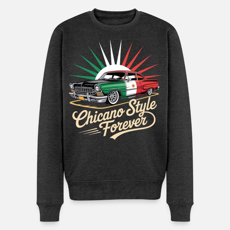 Chicano Forever Mexico Pride - Pull Premium bio Homme - anthracite chiné