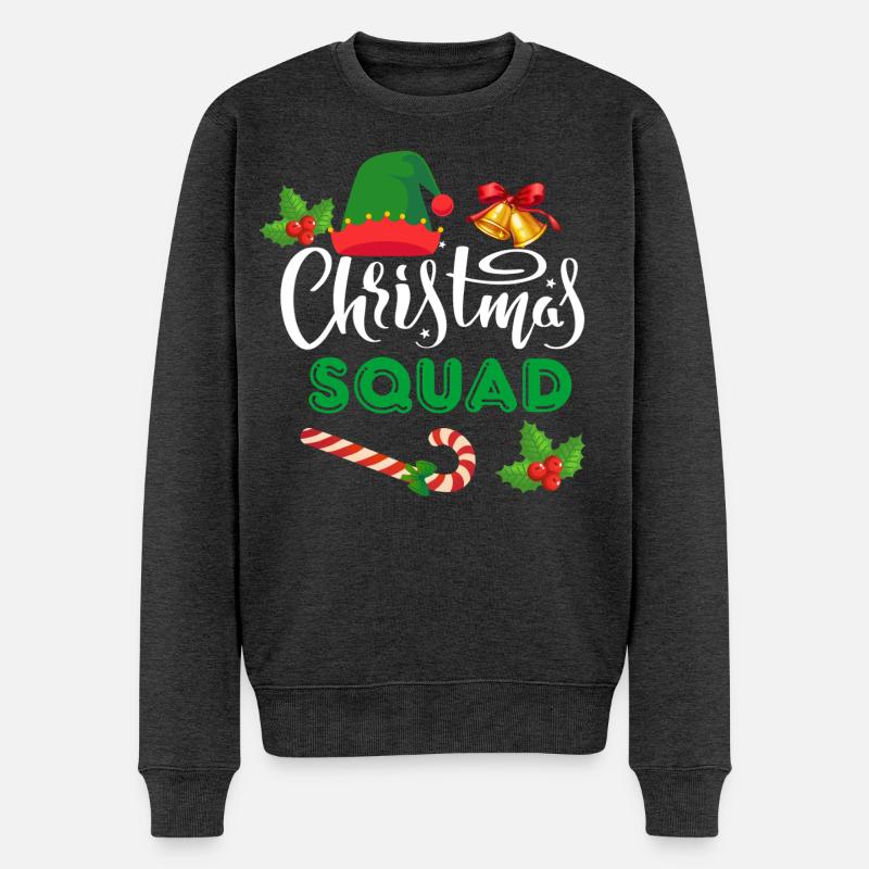 Weihnachtskader - Männer Premium Bio Pullover - Anthrazit meliert