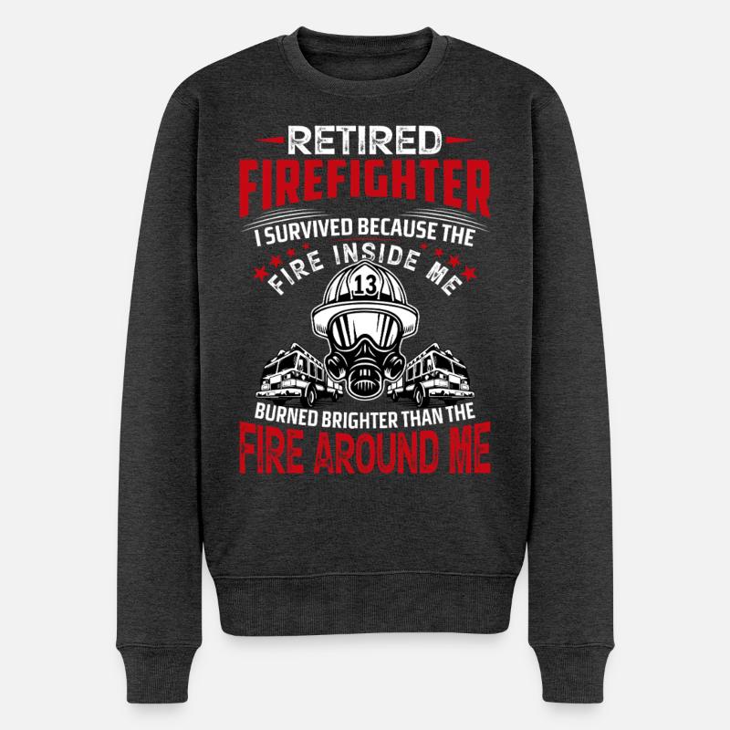 Feuerwehrmann - Männer Premium Bio Pullover - Anthrazit meliert