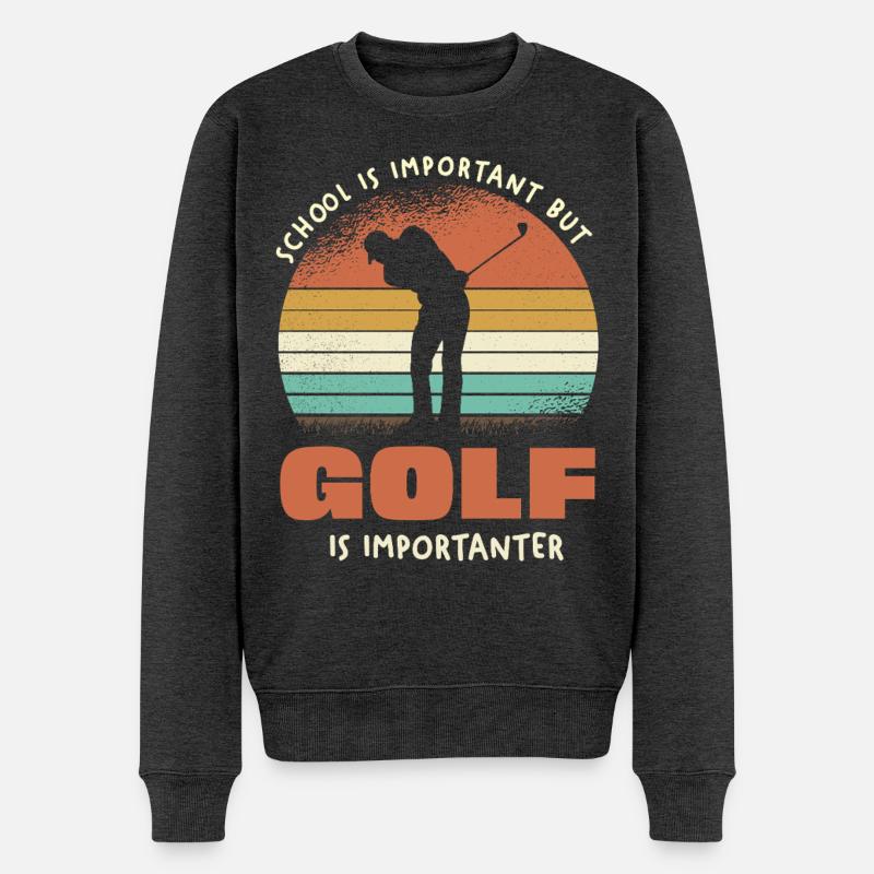 Golf Ist Wichtigster - Männer Premium Bio Pullover - Anthrazit meliert
