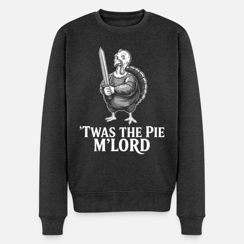 Pie Lord Krieger-Turkey - Männer Premium Bio Pullover - Anthrazit meliert
