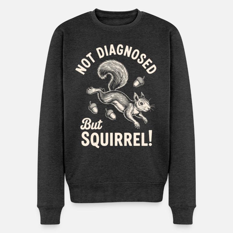 Pas diagnostiqué mais écureuil ! - Pull Premium bio Homme - anthracite chiné