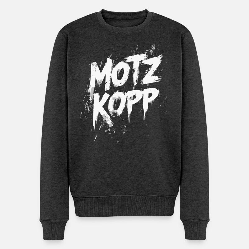 Motzkopp - Männer Premium Bio Pullover - Anthrazit meliert