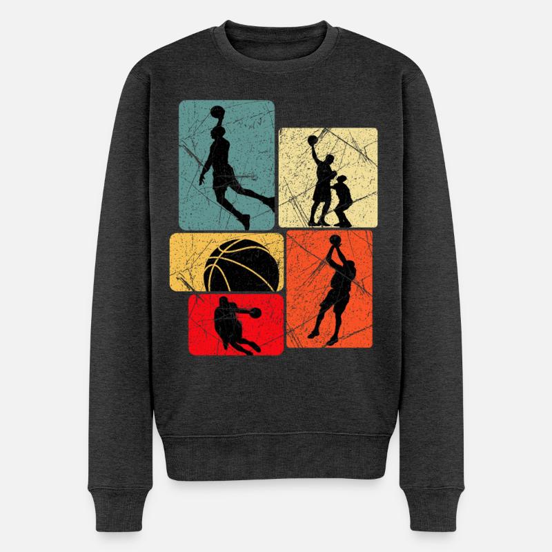 Basketball Basketballer - Männer Premium Bio Pullover - Anthrazit meliert