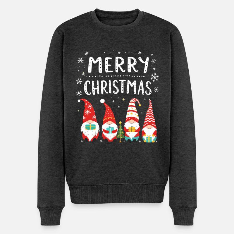 Joyeux Noël Gnome de Noël - Pull Premium bio Homme - anthracite chiné