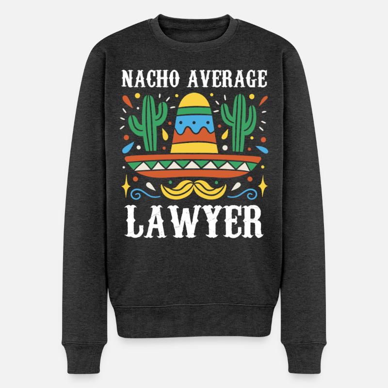 Nacho Average Lawyer Illustration - Männer Premium Bio Pullover - Anthrazit meliert