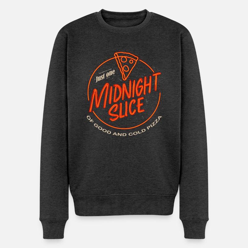 Midnight Slice - Männer Premium Bio Pullover - Anthrazit meliert