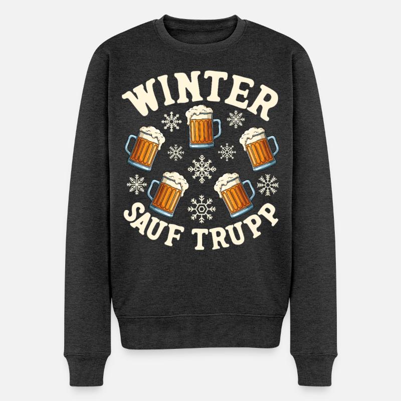 Escouade d’alcool d’hiver - Pull Premium bio Homme - anthracite chiné