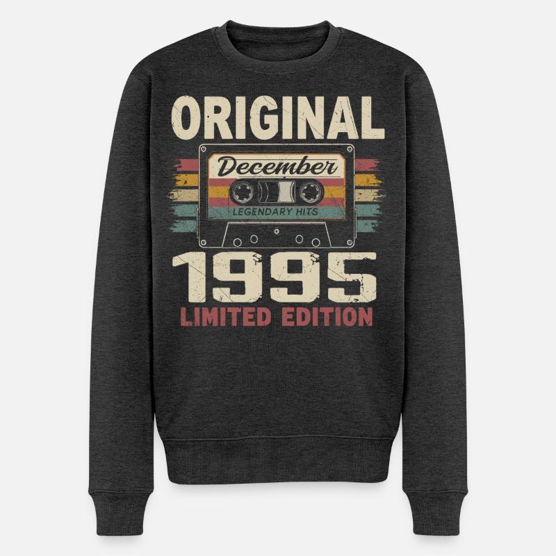 Cadeau D'anniversaire Décembre 1995 - Pull Premium bio Homme - anthracite chiné