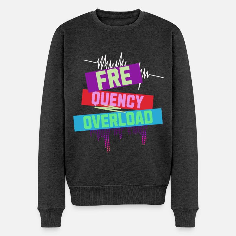 Frequency Overload Rave EDM - Männer Premium Bio Pullover - Anthrazit meliert