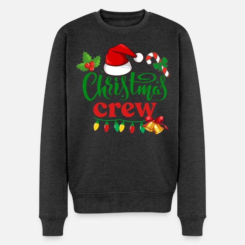 Weihnachts-Crew - Männer Premium Bio Pullover - Anthrazit meliert