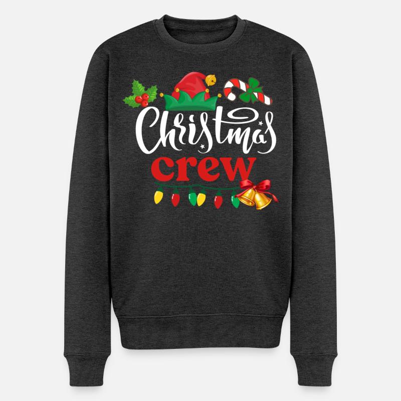 Weihnachts-Crew - Männer Premium Bio Pullover - Anthrazit meliert