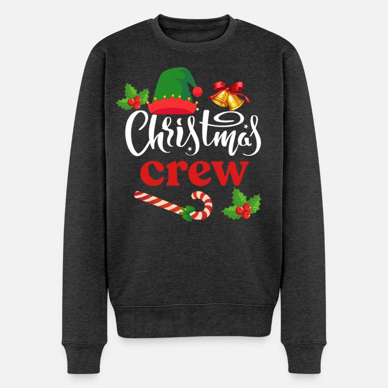 Weihnachts-Crew - Männer Premium Bio Pullover - Anthrazit meliert