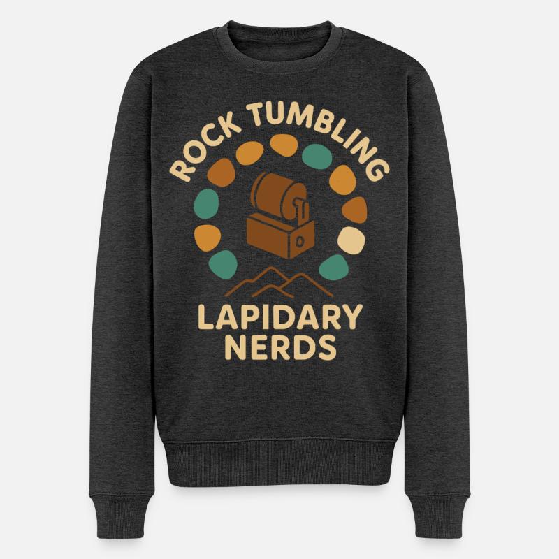 Rock Tumbling Lapidary Nerds - Männer Premium Bio Pullover - Anthrazit meliert