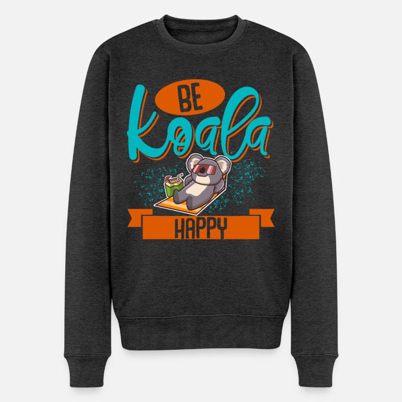 Koala - Männer Premium Bio Pullover - Anthrazit meliert
