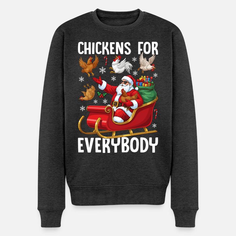 Chickens for Everybody - Männer Premium Bio Pullover - Anthrazit meliert