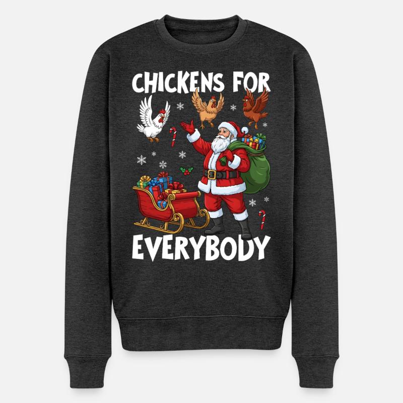 Chickens for Everybody - Männer Premium Bio Pullover - Anthrazit meliert