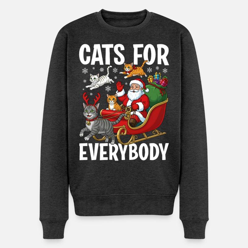 Cats For Everybody - Männer Premium Bio Pullover - Anthrazit meliert