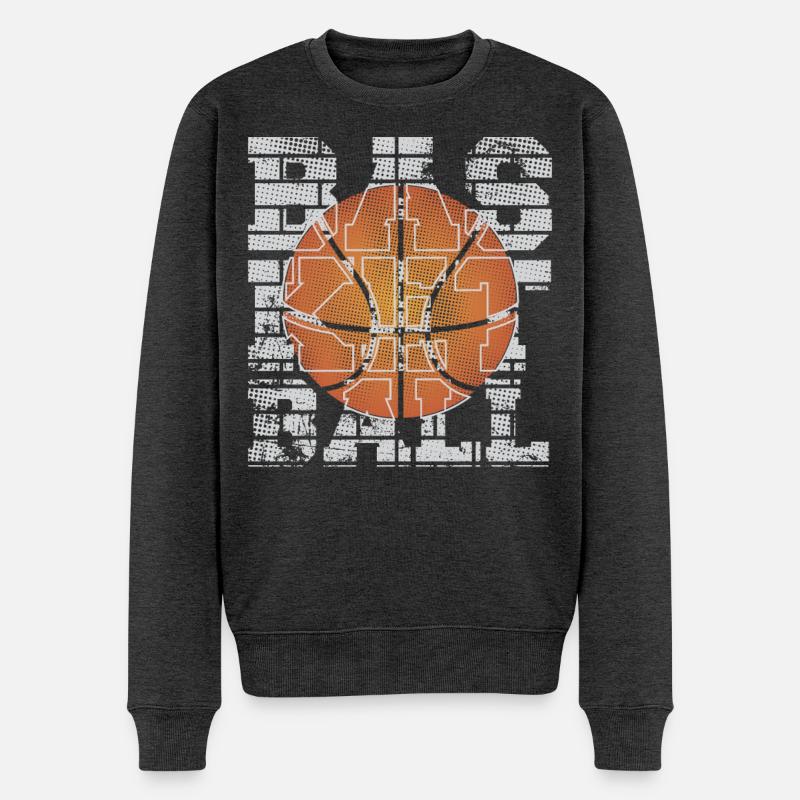 Basketball - Männer Premium Bio Pullover - Anthrazit meliert