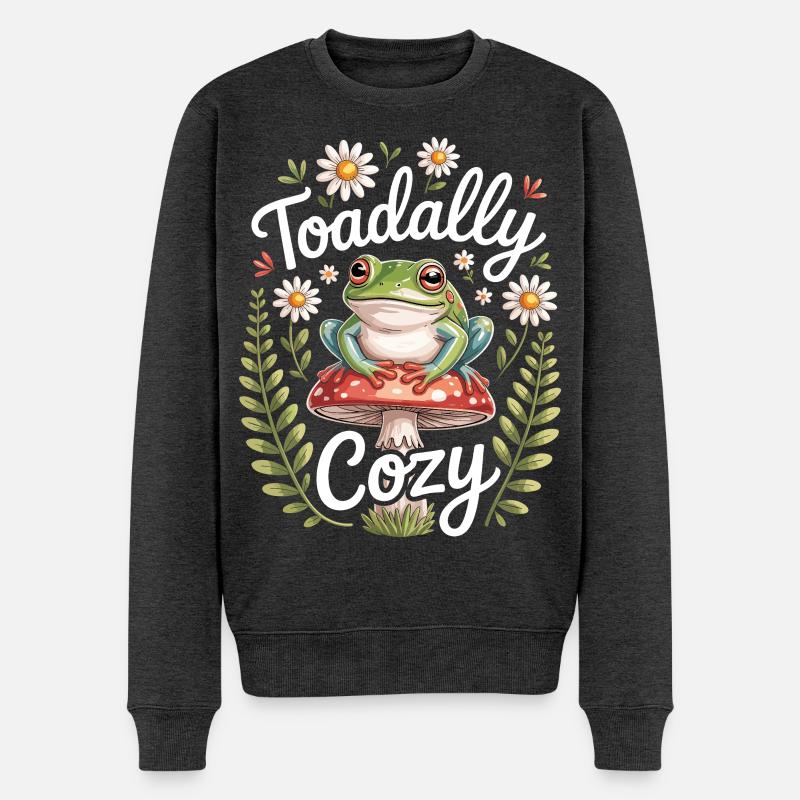 Laubfrosch Humor Laubfrosch - Männer Premium Bio Pullover - Anthrazit meliert