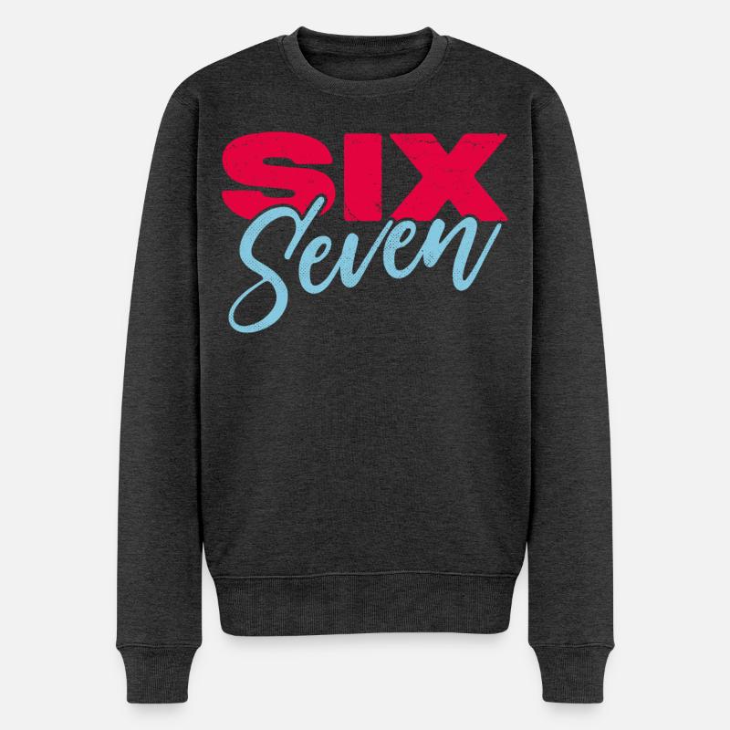 sechs sieben - Männer Premium Bio Pullover - Anthrazit meliert