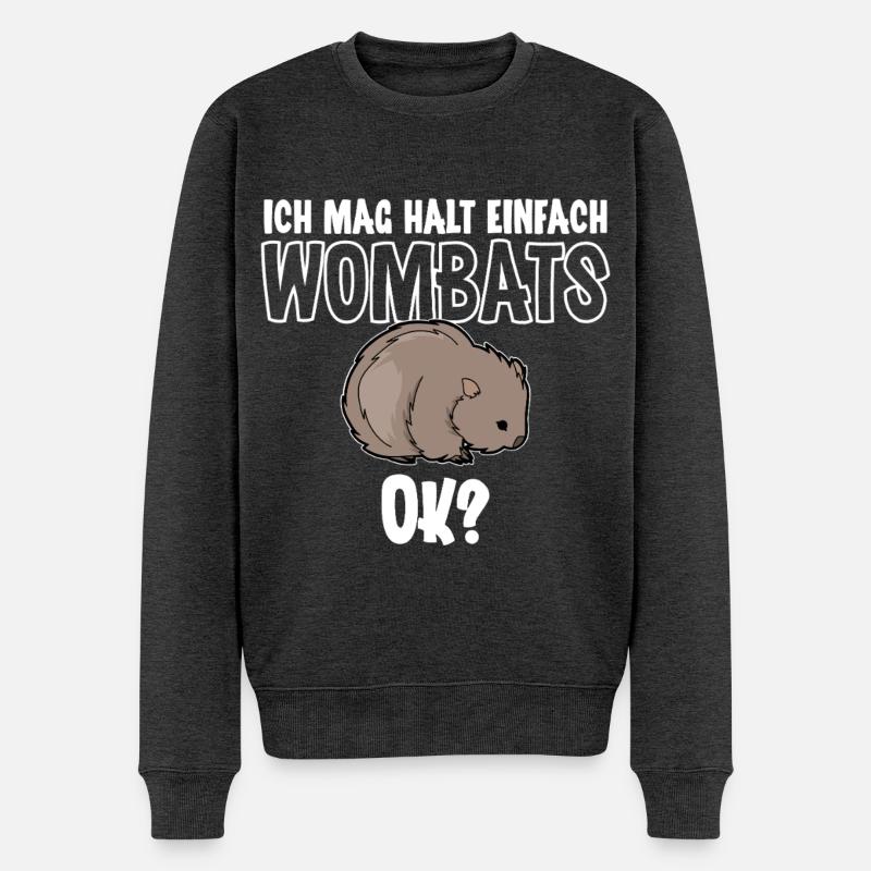 Wombat - Männer Premium Bio Pullover - Anthrazit meliert