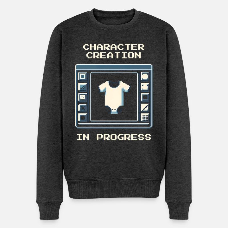 Charaktererstellung  | Gamer Eltern Humor - Männer Premium Bio Pullover - Anthrazit meliert