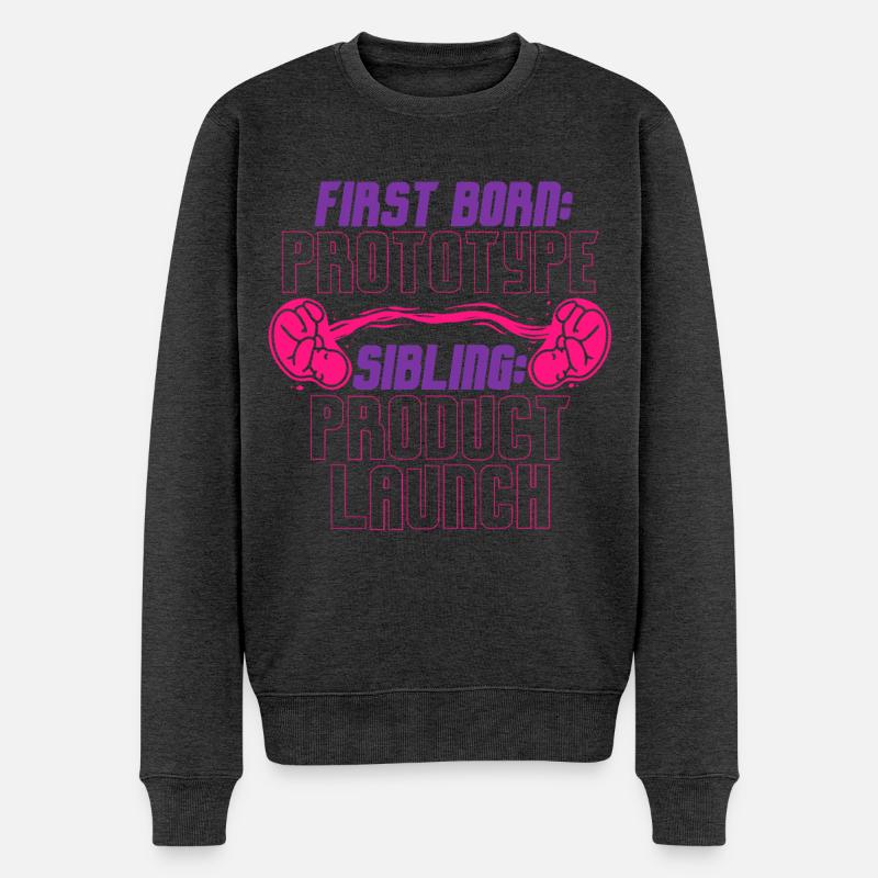 Erstgeborener Bruder Schwester - Männer Premium Bio Pullover - Anthrazit meliert