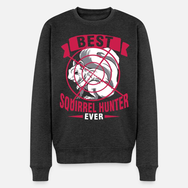 Eichhörnchenjäger Baumratte - Männer Premium Bio Pullover - Anthrazit meliert