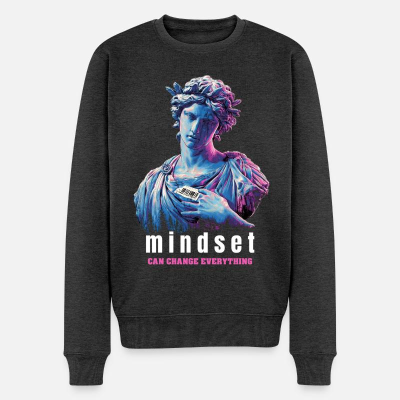 Mindset - Männer Premium Bio Pullover - Anthrazit meliert